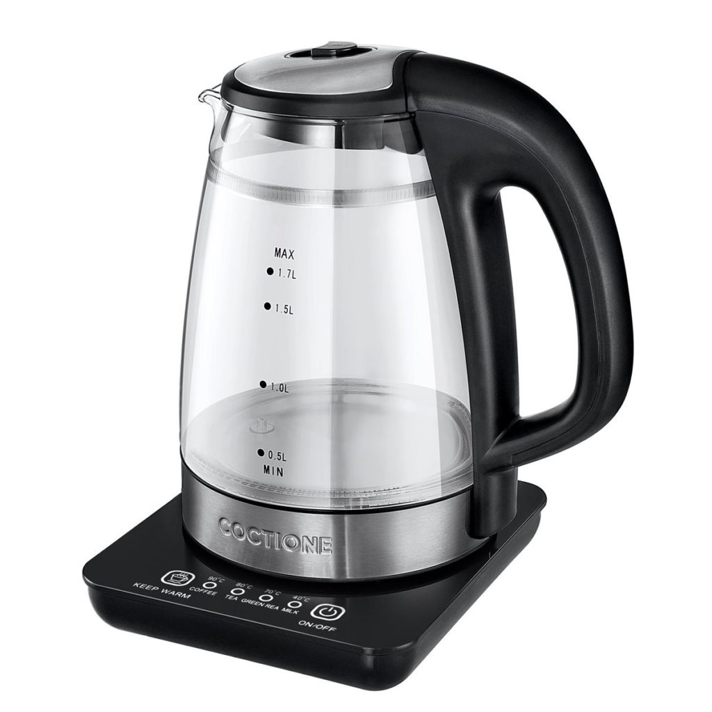 Electric Kettle COCTIONE Glass Digital Kettles Double Wall 1.7 Liters